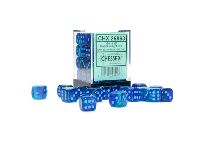 Gemini Blue-Blue/Light Blue 12mm D6