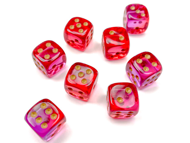 Gemini Translucent Red-Violet/ Gold 12mm D6