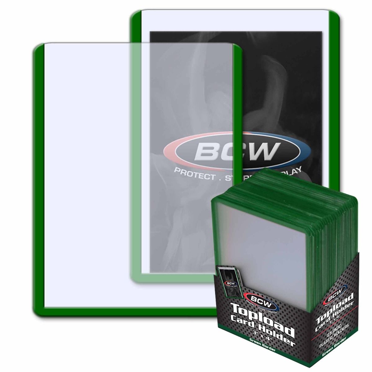 BCW 3x4 Topload Card Holder Pack - Green