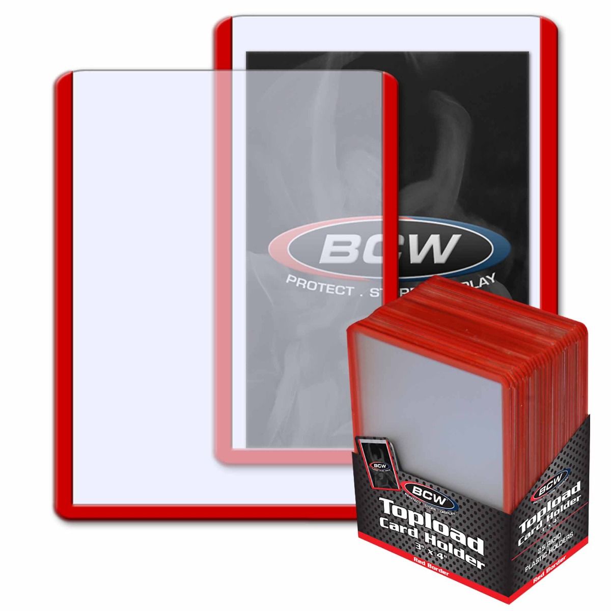 BCW 3x4 Topload Card Holder Pack - Red