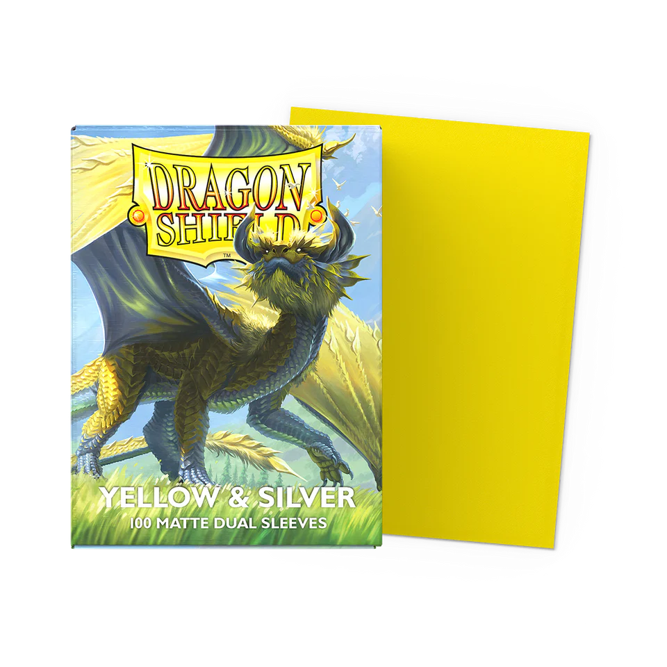 Dragon Shield 100ct Box Dual Matte Yellow & Silver