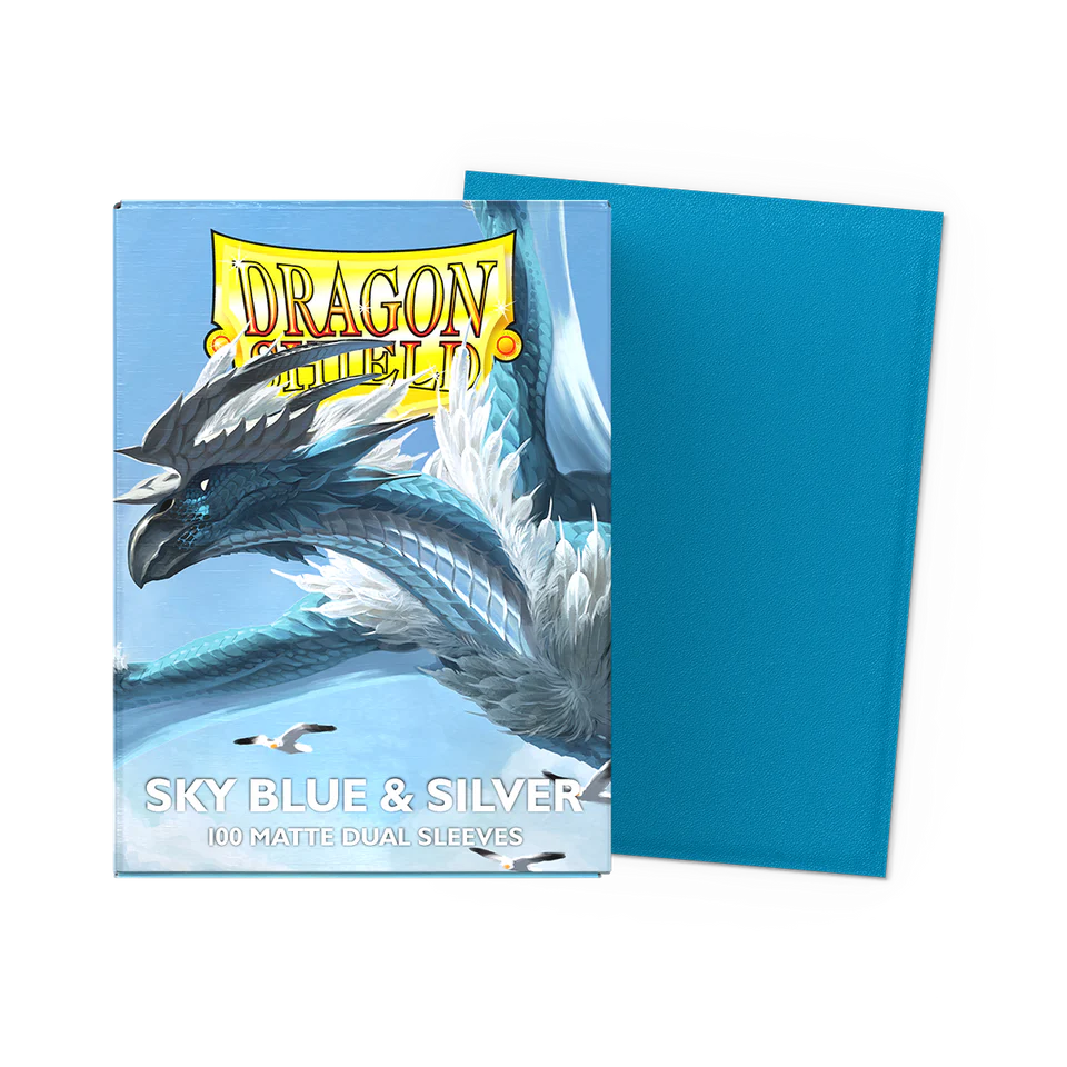 Dragon Shield 100ct Box Dual Matte Sky Blue & Silver